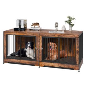 Extra Large Double Dog Crate Furniture with Divider
