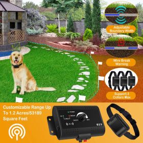 Electric Dog Fence System with Water-Resistant Collar for Small, Medium & Large Dogs