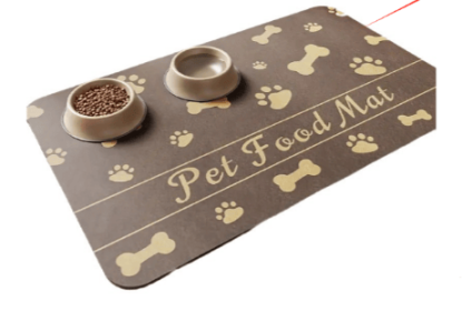 Absorbent Quick Dry Pet Feeding Mat with Waterproof Rubber Backing