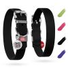 Black Long Lasting Leather Dog Collar for Medium Small Dogs 8-11 inch