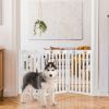 Wooden Freestanding Pet Gate Dog Gate with 360° Flexible Hinge