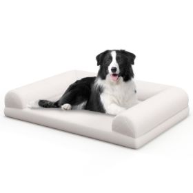 Dog Bed with 3-Side Bolster and Removable Washable Bed Cover