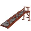 PawHut Wooden Dog Ramp with Removable Guardrails, Non-Slip Surface, 60" Long, Brown
