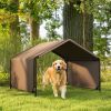 PawHut Portable Dog Tent Water Resistant for Outdoor Shade Protection, Brown