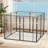 PawHut 39 Inch Exercise Pen, Heavy Duty Dog Playpen, 8 Panel Metal Pet Fence for Medium and Large Dogs, Black