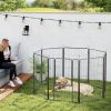 PawHut 39 Inch Exercise Pen, Heavy Duty Dog Playpen, 8 Panel Metal Pet Fence for Medium and Large Dogs, Black