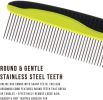 Dematting Dog Comb with Stainless Steel Teeth