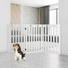 Wooden Freestanding Pet Gate Dog Gate with 360° Flexible Hinge
