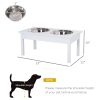 Heavy Duty Wooden Elevated Pet Bowl Feeding Station, White