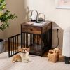 Small Dog Crate Furniture with Charging Station