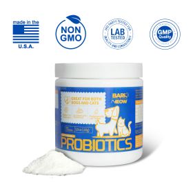 Bark And Meow Probiotics For Dogs & Cats  7 Tailored Strains  Prebiotics, Pumpkin & Carrot  5 Billion CFU Scoop Human-Grade Non-GMO, Vet-Approved Made (Option: Piece1)
