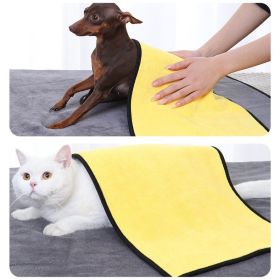 New Pet Super Absorbent Bath Towel (Color: [Medium size dog] 50 * 100cm, size: yellow)