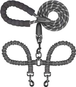 Dual No Tangle Leash With 360 Swivel (Color: Purple, size: length)