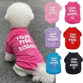 I Give Free Kisses T-Shirt (Color: Blue, size: XS)