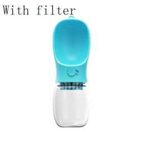 Portable Water Bottle (style: 350ML, Color: Blue With filter)