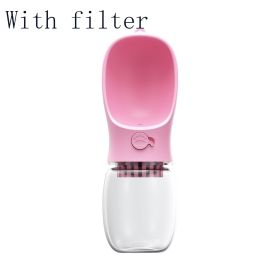 Portable Water Bottle (style: 350ML, Color: Pink With filter)