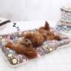 Warm Winter Dog Bed with Cute Paw Pattern