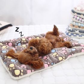 Warm Winter Dog Bed with Cute Paw Pattern (size: M)