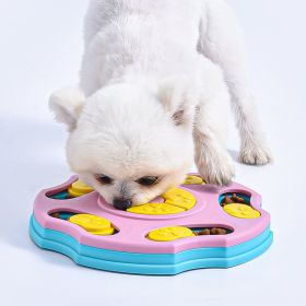 Dog Puzzle Toy Interactive Treat Dispenser (Color: Pink, size: One Size-24*24*3cm)