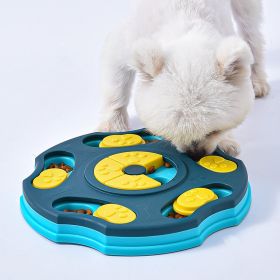 Dog Puzzle Toy Interactive Treat Dispenser (Color: Blue, size: One Size-24*24*3cm)