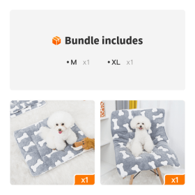 Bone Print Thick Pet Sleeping Pad (size: M+XL)