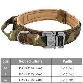 Tactical Pet Collar With Handle; Military Heavy Duty Dog Collars For Medium To Large Dogs (Color: Military Blue, size: L)