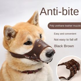Faux Leather Muzzle (colour: Brown mouthpiece, size: S)