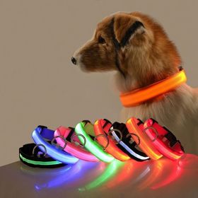Glow-In-The-Dark Pet Collar (Color: White, size: L)