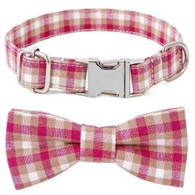 Plaid Dog Collar with Bow (colour: Style 3, size: L 3.0x60cm)