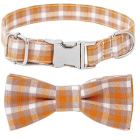 Plaid Dog Collar with Bow (colour: Style 2, size: XS 1.0x30cm)