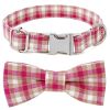 Plaid Dog Collar with Bow