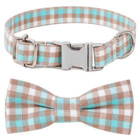Plaid Dog Collar with Bow (colour: Style 5, size: L 3.0x60cm)