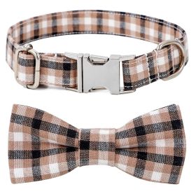 Plaid Dog Collar with Bow (colour: Style 4, size: L 3.0x60cm)