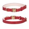Soft Leather Dog Collar with Durable Metal Buckle