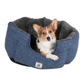 Chill Kuzzi Small Grey Round Dog Bed (Color: Blue, size: large)