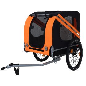 Large Folding All-Terrain Pet Carrier Bike Trailer (Color: as Pic)