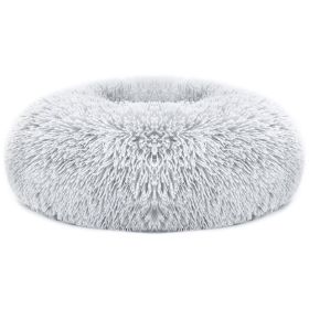 Cozy Calming Nest Dog Bed (Color: Gray, size: L)