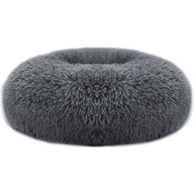 Cozy Calming Nest Dog Bed (Color: Dark Gray, size: L)