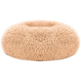 Cozy Calming Nest Dog Bed (Color: Brown, size: L)