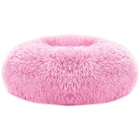 Cozy Calming Nest Dog Bed (Color: Pink, size: L)