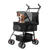 Foldable Pet Stroller with Detachable Basket