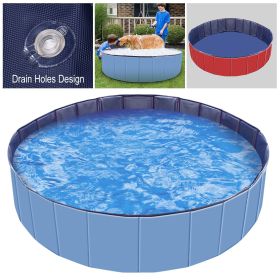 Foldable Pet Swimming Pool (Color: Blue)