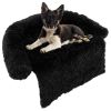 Black Plush Dog Couch Bed with Anti-Slip Bottom