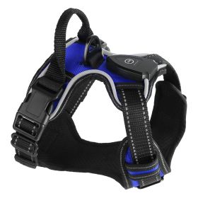 Light Up Dog Harness Rechargeable LED (Color: Dark Blue, size: L)