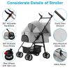 Foldable Pet Stroller with Detachable Basket