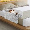 Gray Plush Dog Couch Bed with Anti-Slip Bottom