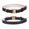 Soft Leather Dog Collar with Durable Metal Buckle
