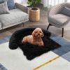 Black Plush Dog Couch Bed with Anti-Slip Bottom