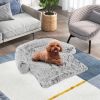 Gray Plush Dog Couch Bed with Anti-Slip Bottom