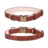 Leather Collar with Durable Metal Buckle